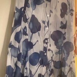 Light White & Blue Lacy Top For Summer